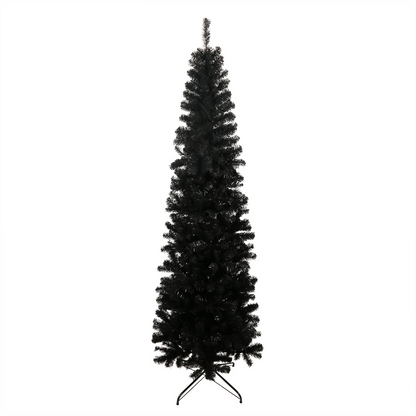 7.5FT Black Slim Artificial Christmas Tree  Includes Foldable Metal Stand