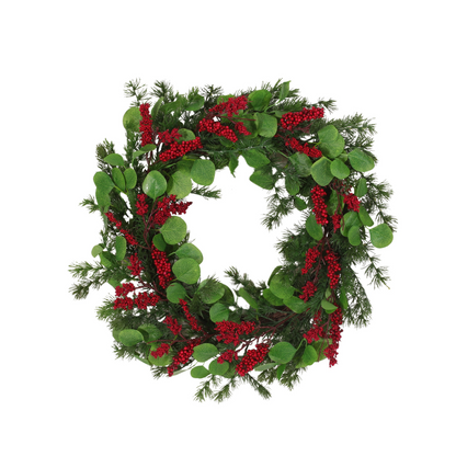 25.5" LEAVES/BERRY WREATH