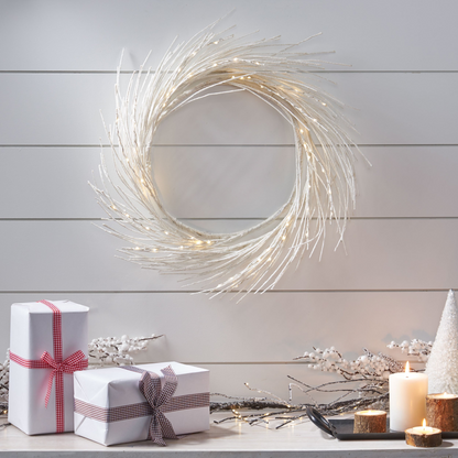 24" PAPER WREATH WITH LED LIGHTS