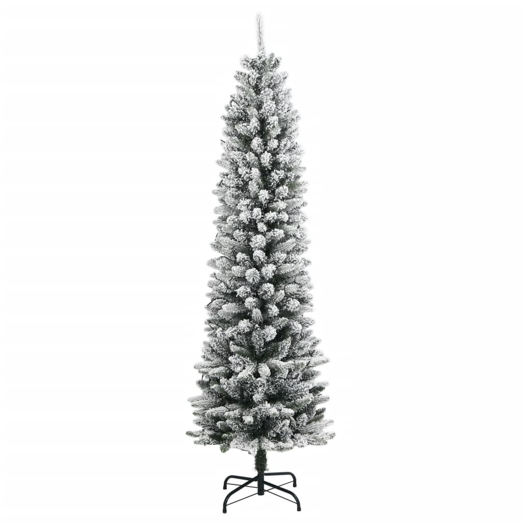 vidaXL Artificial Christmas Tree 150 LEDs and Flocked Snow 59.1"