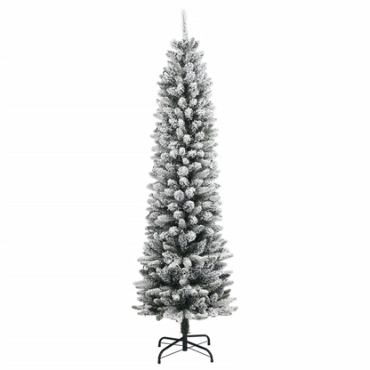 vidaXL Artificial Christmas Tree 150 LEDs and Flocked Snow 59.1"