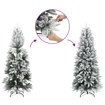 vidaXL Artificial Christmas Tree 150 LEDs and Flocked Snow 59.1"