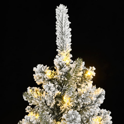 vidaXL Artificial Christmas Tree 150 LEDs and Flocked Snow 59.1"