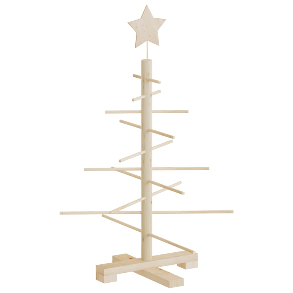 vidaXL Wooden Christmas Tree for Decoration 29.5" Solid Wood Pine