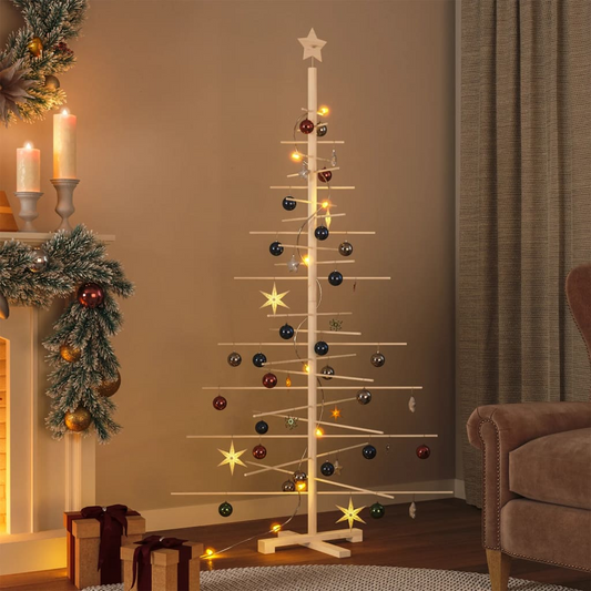 vidaXL Wooden Christmas Tree for Decoration 70.9" Solid Wood Pine