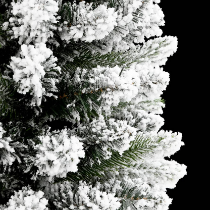 vidaXL Artificial Slim Christmas Tree with Flocked Snow 59.1" PVC&PE