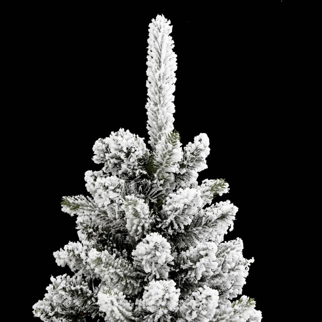 vidaXL Artificial Slim Christmas Tree with Flocked Snow 59.1" PVC&PE