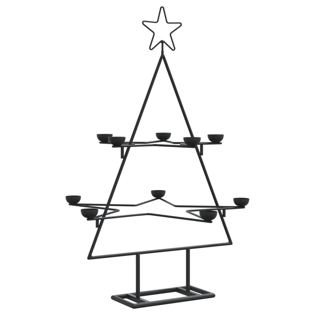 vidaXL Metal Christmas Tree for Decoration Black 29.5"