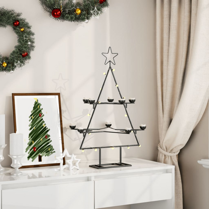 vidaXL Metal Christmas Tree for Decoration Black 29.5"