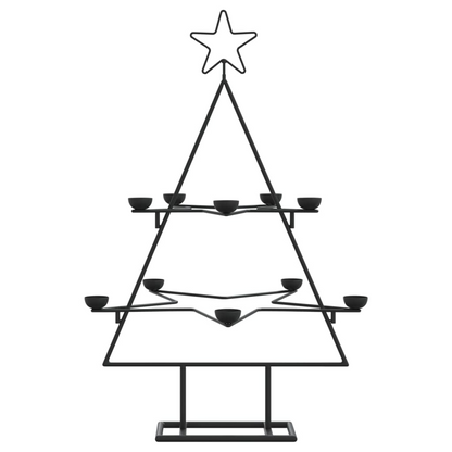 vidaXL Metal Christmas Tree for Decoration Black 29.5"