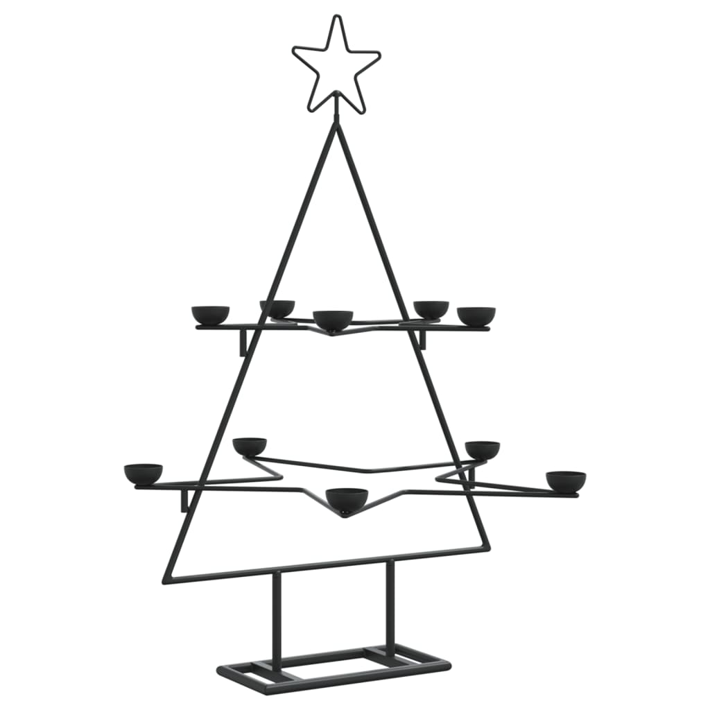 vidaXL Metal Christmas Tree for Decoration Black 29.5"