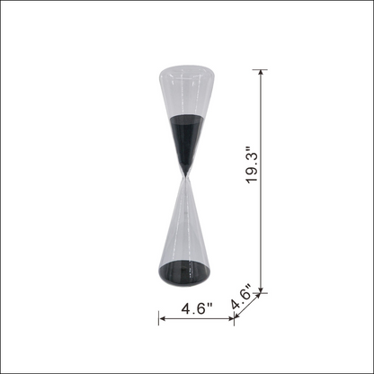 4.5x4.5x19.5" Triangular Shape Hourglass, 120 Minutes, Black Sand