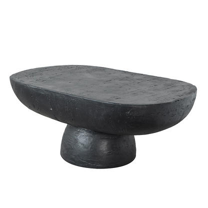 36x24x15" Black Oval Coffee Table