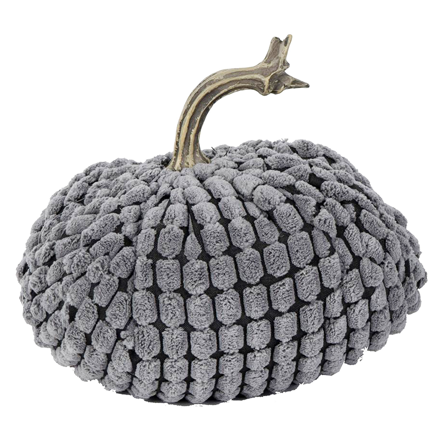 5.5x5.5x5"H Chenille Weighted Pumpkin-Gray