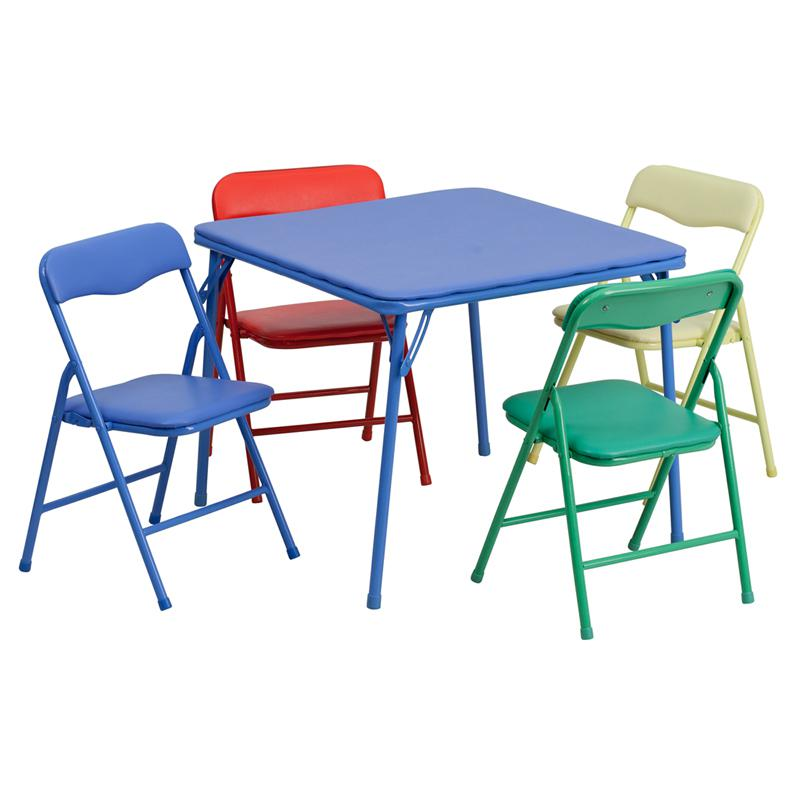 Colorful 5 Piece Folding Table and Chair Set