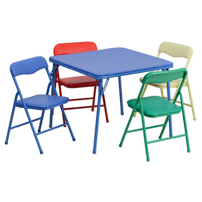 Colorful 5 Piece Folding Table and Chair Set