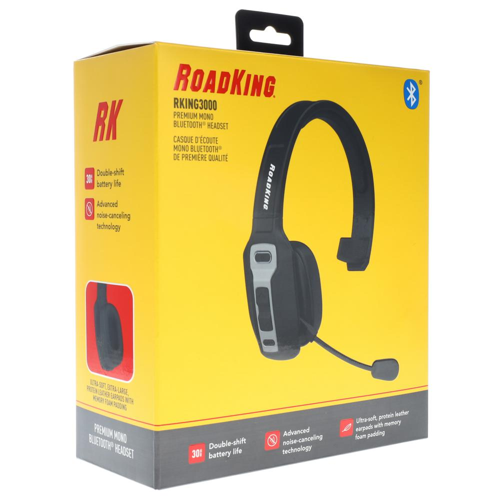 Noise Cancelling Bluetooth(R) Headset Wireless Trucker Headset w Mic Premium RKING3000