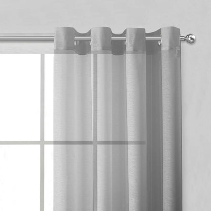 Set of Two 84"  Silver Solid Modern Window Panels