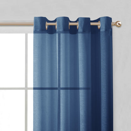 Set of Two 84"  Blue Solid Modern Window Panels