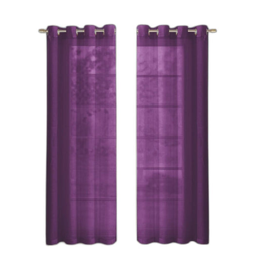 Set of Two 84"  Purple Solid Modern Window Panels