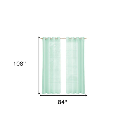 Set of Two 84"  Aqua Solid Modern Window Panels