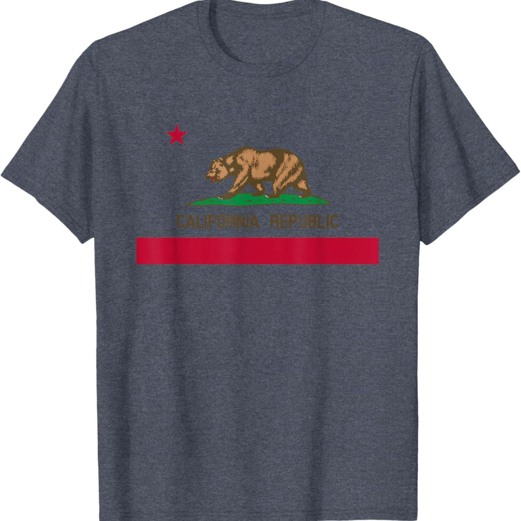 California Republic Flag T-Shirt - Patriotic State Travel USA Gift Tee, California Bear Apparel