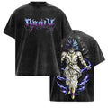 The Nightmare Warrior: Broly DBZ Washed Tee – Heavyweight Cotton Relaxed Fit Retro Anime Graphic T-Shirt