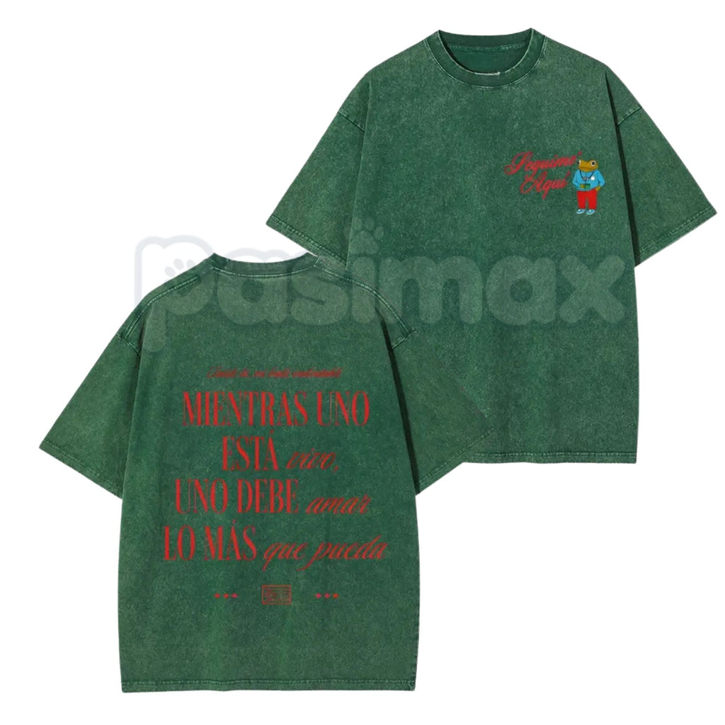 Seguimo Aqui Sapo Concho Washed T-Shirt – Puerto Rican Reggaeton Streetwear, Perreo Babe Graphic Tee