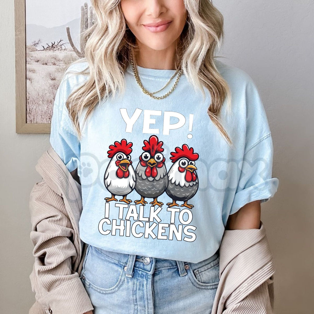 "Funny Chicken Lover" Graphic T-Shirt – Crazy Chicken Lady Gift Tee, Premium 100% Cotton Backyard Poultry Top, Soft Lived-In Heavyweight Sarcastic Farm Life Shirt, Made in USA