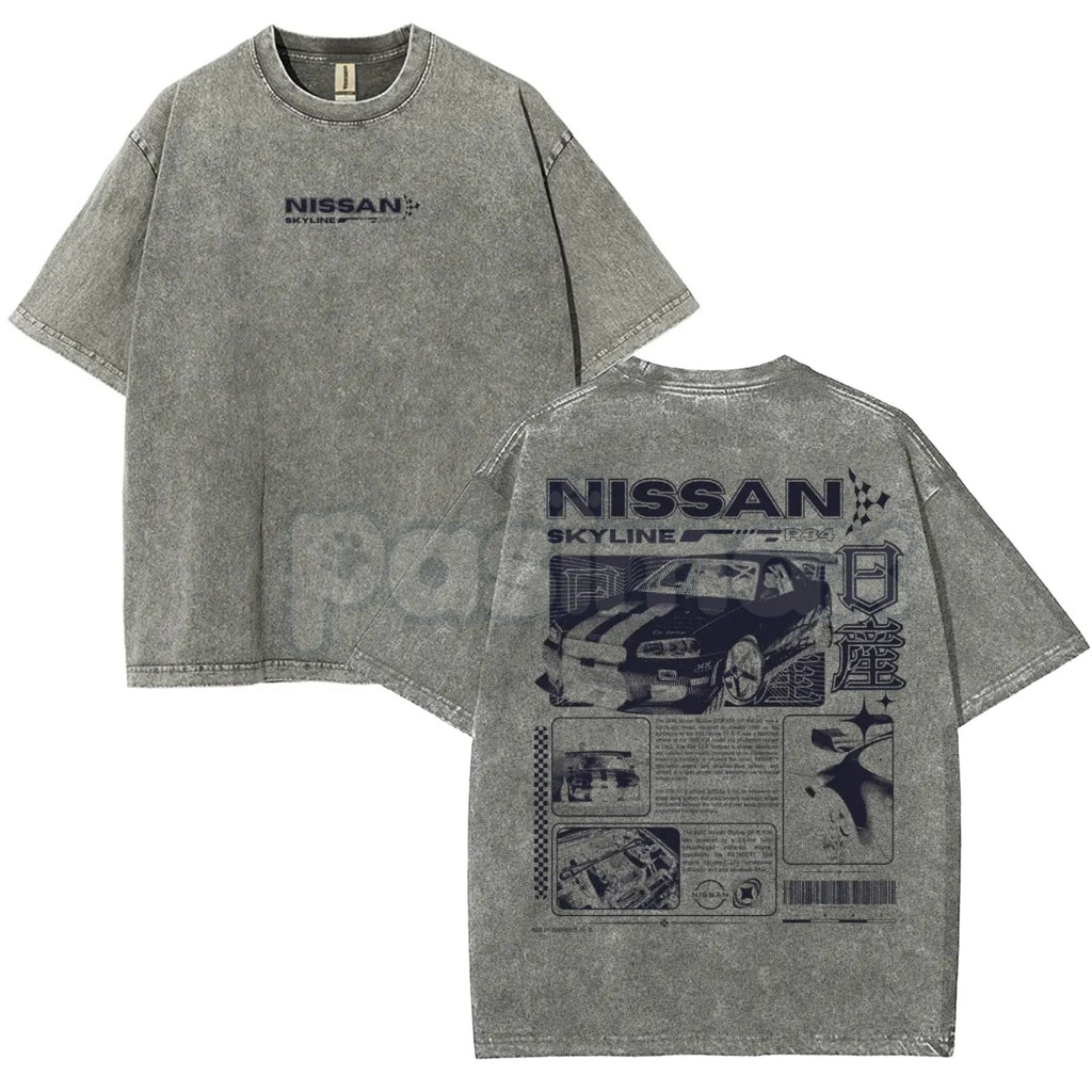 Vintage JDM Sports Car Graphic T-Shirt – Retro 90s Japanese Drift Culture, Lightweight Washed Cotton Streetwear Top