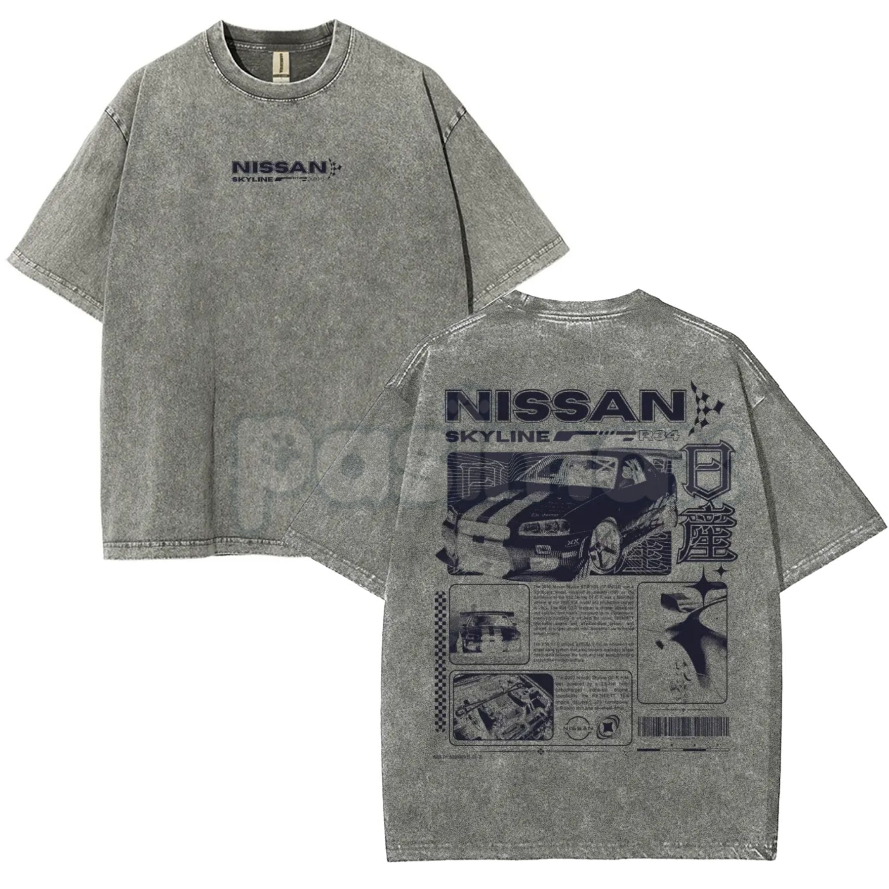 Vintage JDM Sports Car Graphic T-Shirt – Retro 90s Japanese Drift Culture, Lightweight Washed Cotton Streetwear Top