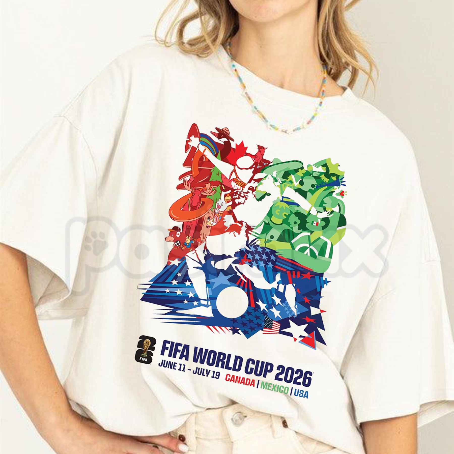 FIFA World Cup 2026 Event Poster T-Shirt – Official Tournament Commemorative Soccer Graphic Tee for Men & Women
