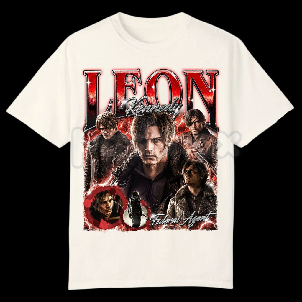 Leon S. Kennedy "Requiem" Bootleg T-Shirt - 2026 Resident Evil Character Graphic Tee, Premium 100% Cotton Survival Horror Top, Vintage Style Leon Kennedy Streetwear, Aesthetic Gaming Fan Gift, Durable Lived-In Unisex Gamer Apparel