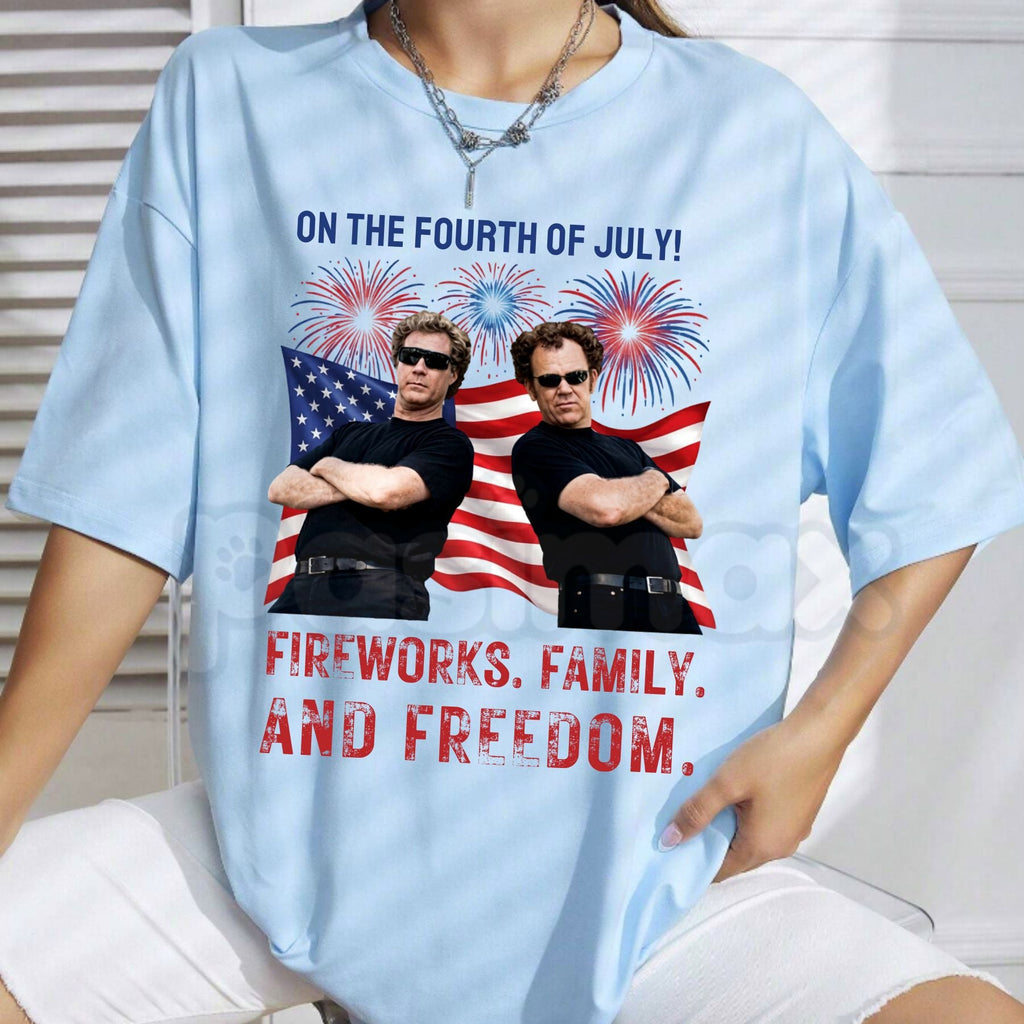 "Boats Hoes and Freedom" 4th of July T-Shirt – Funny Patriotic Nautical Graphic Tee, Premium 100% Cotton Independence Day Party Top, Soft Lived-In Heavyweight Summer Lake Life Shirt, Made in USA