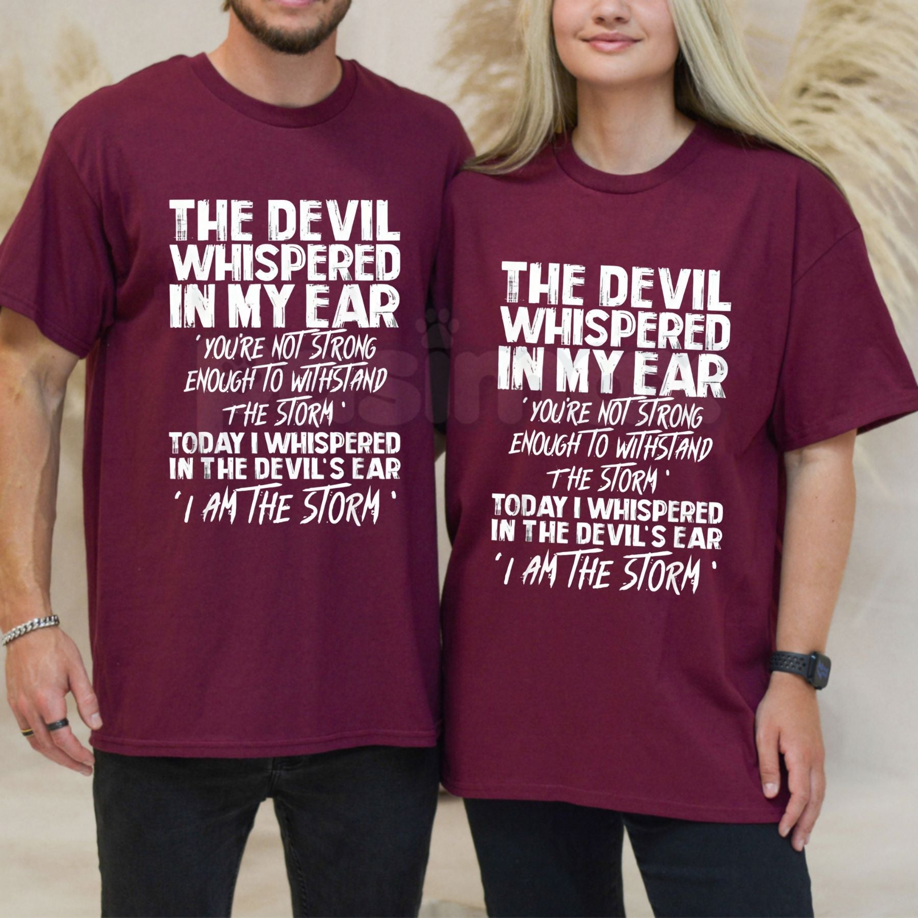 "The Devil Whispered In My Ear" Statement T-Shirt - Motivational Warrior Graphic Tee, Bold Inspirational Resilience Shirt, Premium Heavyweight Unisex Streetwear, Badass Stoic Wisdom Top, Warrior Spirit Gym & Lifestyle Apparel