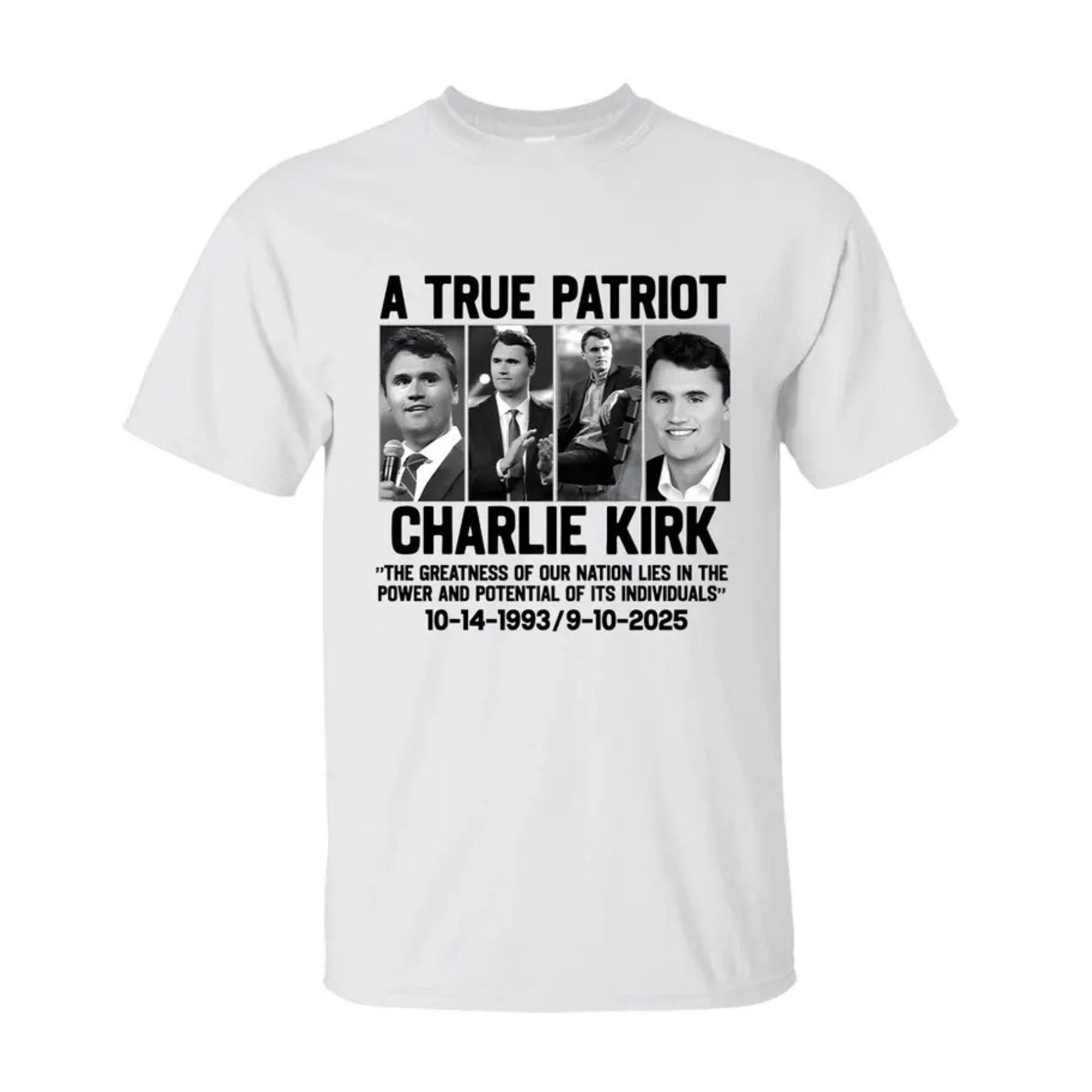 Charlie Kirk Patriotic T-Shirt - "The Greatness of Our Nation" Quote Tee, American Political Apparel