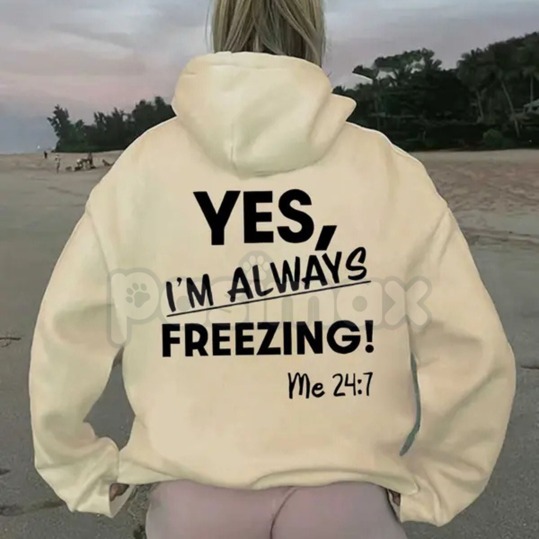 "Yes, I'm Always Freezing" Funny Hoodie – Sarcastic Cold Person Pullover, Aesthetic Oversized Winter Apparel, Unisex