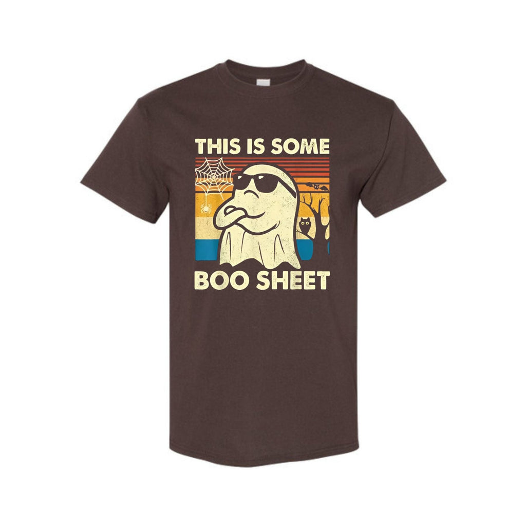 "This is Some Boo Sheet" Ghost T-Shirt - Funny Retro Halloween Apparel for Men & Women