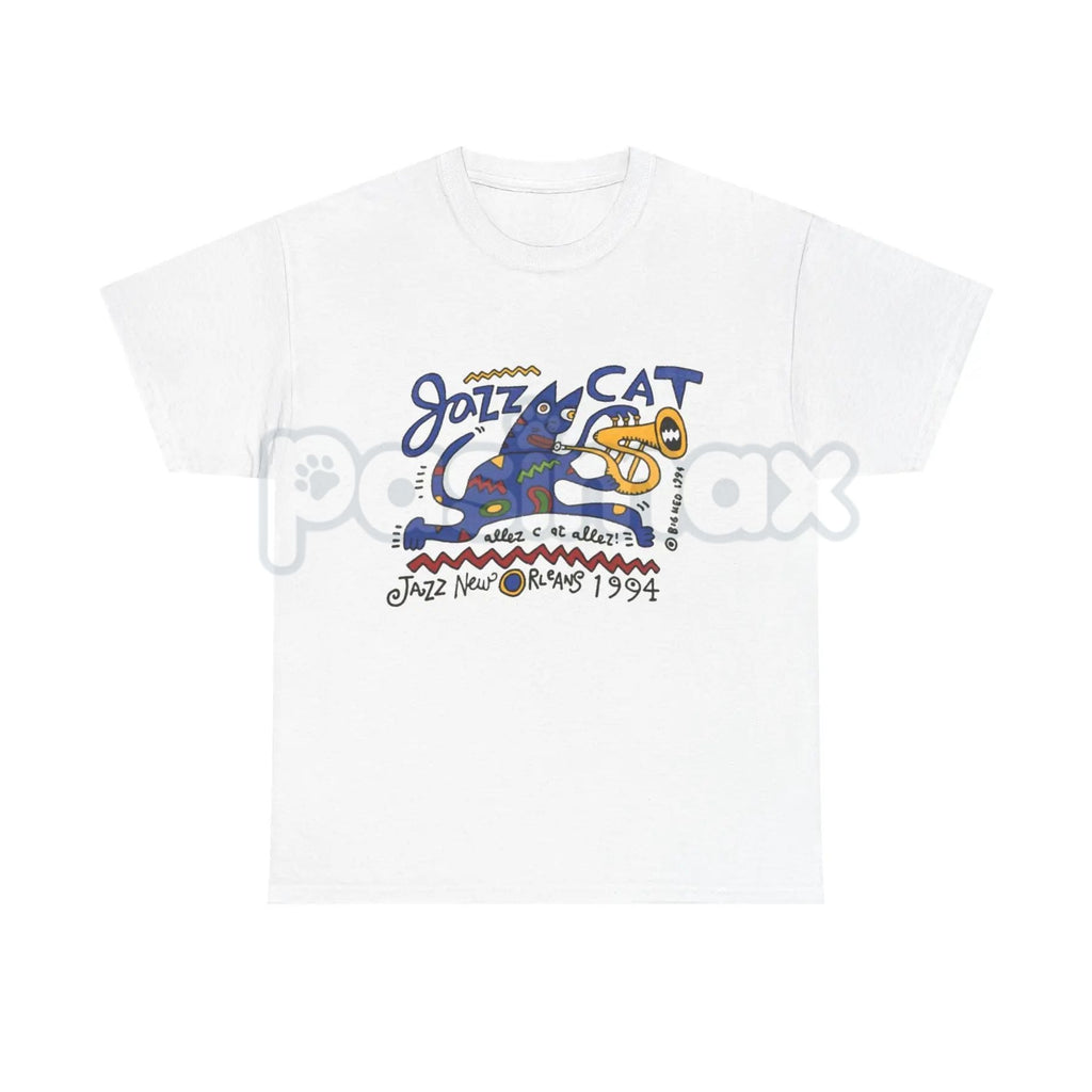 Vintage Jazz Cat "Midnight Session" T-Shirt - Retro Saxophone Cat Graphic Tee, Blue Note Style Jazz Apparel, Mid-Century Modern Music Shirt, Lofi Aesthetic Sax Cat Top, Premium Heavyweight Musician Gift