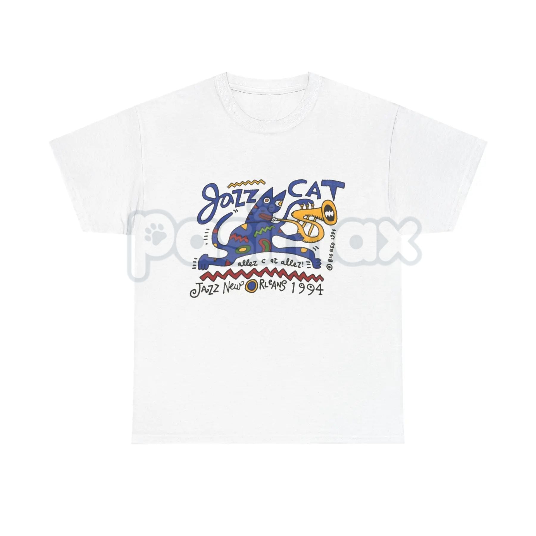 Vintage Jazz Cat "Midnight Session" T-Shirt - Retro Saxophone Cat Graphic Tee, Blue Note Style Jazz Apparel, Mid-Century Modern Music Shirt, Lofi Aesthetic Sax Cat Top, Premium Heavyweight Musician Gift