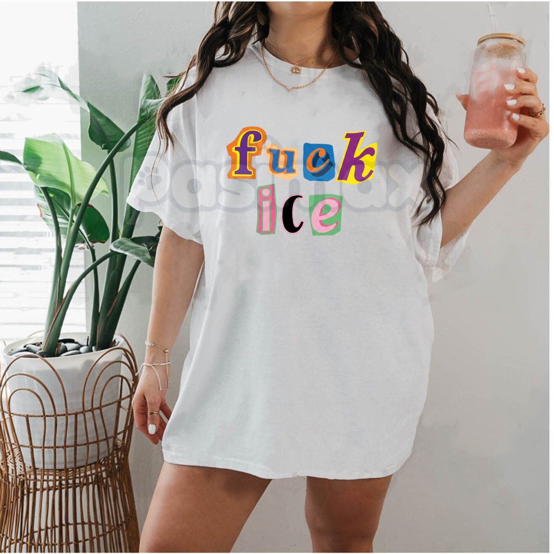"Anti-ICE" Magazine Letter T-Shirt - Radical Activist Ransom Note Graphic Tee, Subversive Immigration Reform Shirt, Premium Heavyweight Unisex Social Justice Top, DIY Aesthetic Protest Apparel, Anti-ICE Streetwear Statement Tee