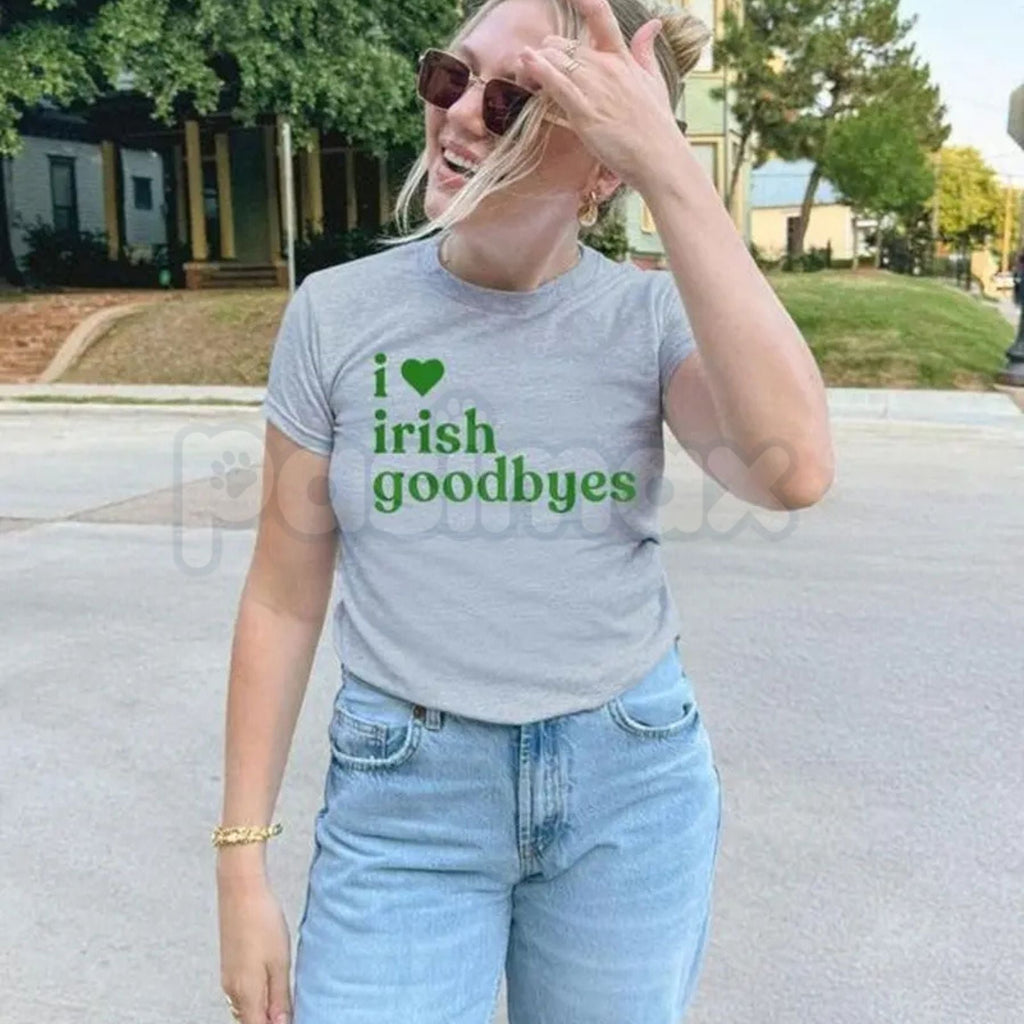 St. Patrick's Day Baby Tee Collection - Funny "Irish Goodbye" & BORG Drinking Shirt, Premium 100% Cotton Cropped Y2K Aesthetic Top, Sassy St. Paddy’s Day Party Tee, "Kiss Me I'm Irish" Reimagined Graphic, Soft Lived-In Festive Streetwear
