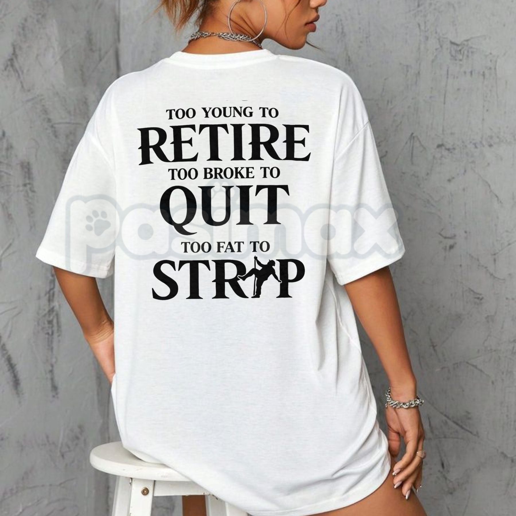 "Too Young to Retire" Funny Sarcastic T-Shirt - Too Broke to Quit Graphic Tee, Relatable Work Humor Shirt, Premium Heavyweight Unisex 100% Cotton Top, Funny Gag Gift for Coworkers, Sassy Adult Humour Apparel