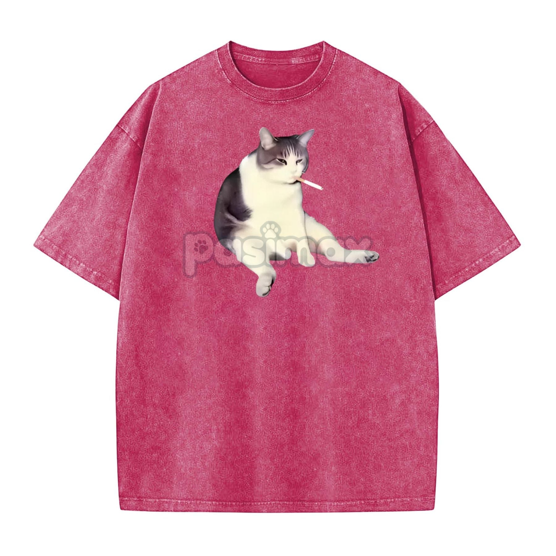 'Cat Smoke' Funny Animal Graphic Tee – Unisex Streetwear Cotton Comfort Shirt, Menswear Womenswear Cool Cat Tee