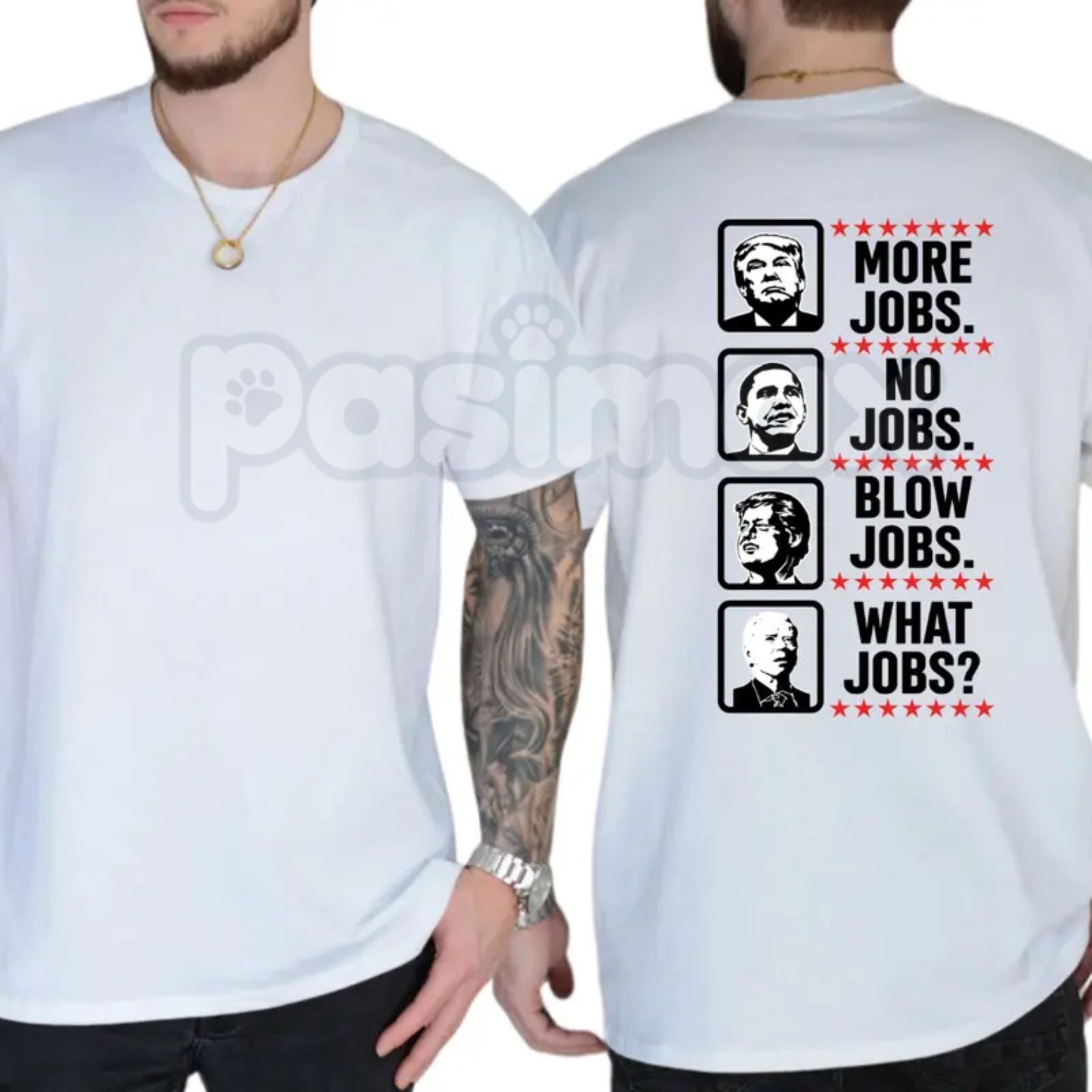 "More Jobs No Jobs Blow Jobs" T-Shirt – Funny Sarcastic Economic Workforce Graphic Tee