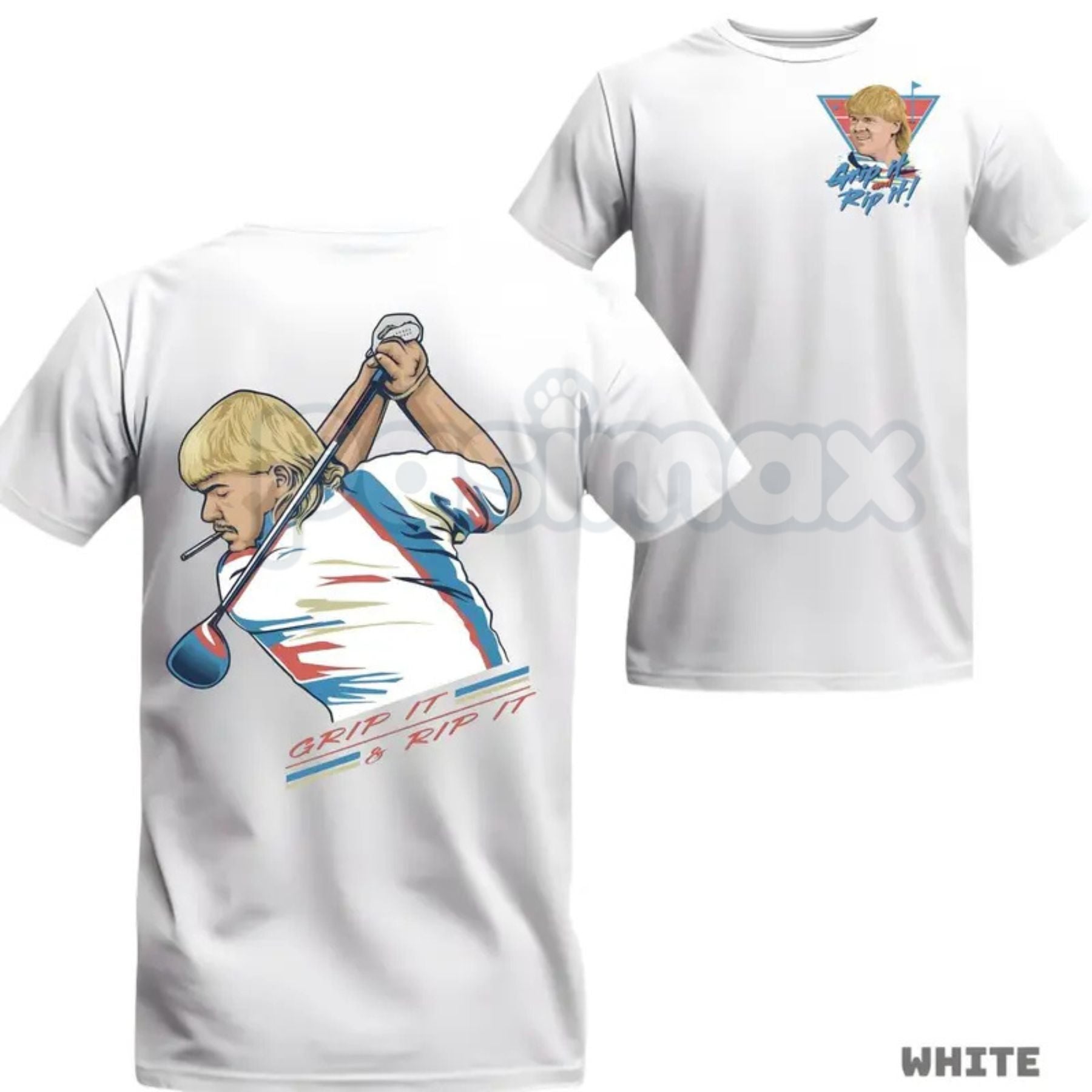 John Daly "Golf of America" 4th of July T-Shirt – Grip It and Rip It Patriotic Graphic Tee, Premium 100% Cotton Independence Day Top, Soft Lived-In Heavyweight American Golf Shirt, Made in USA