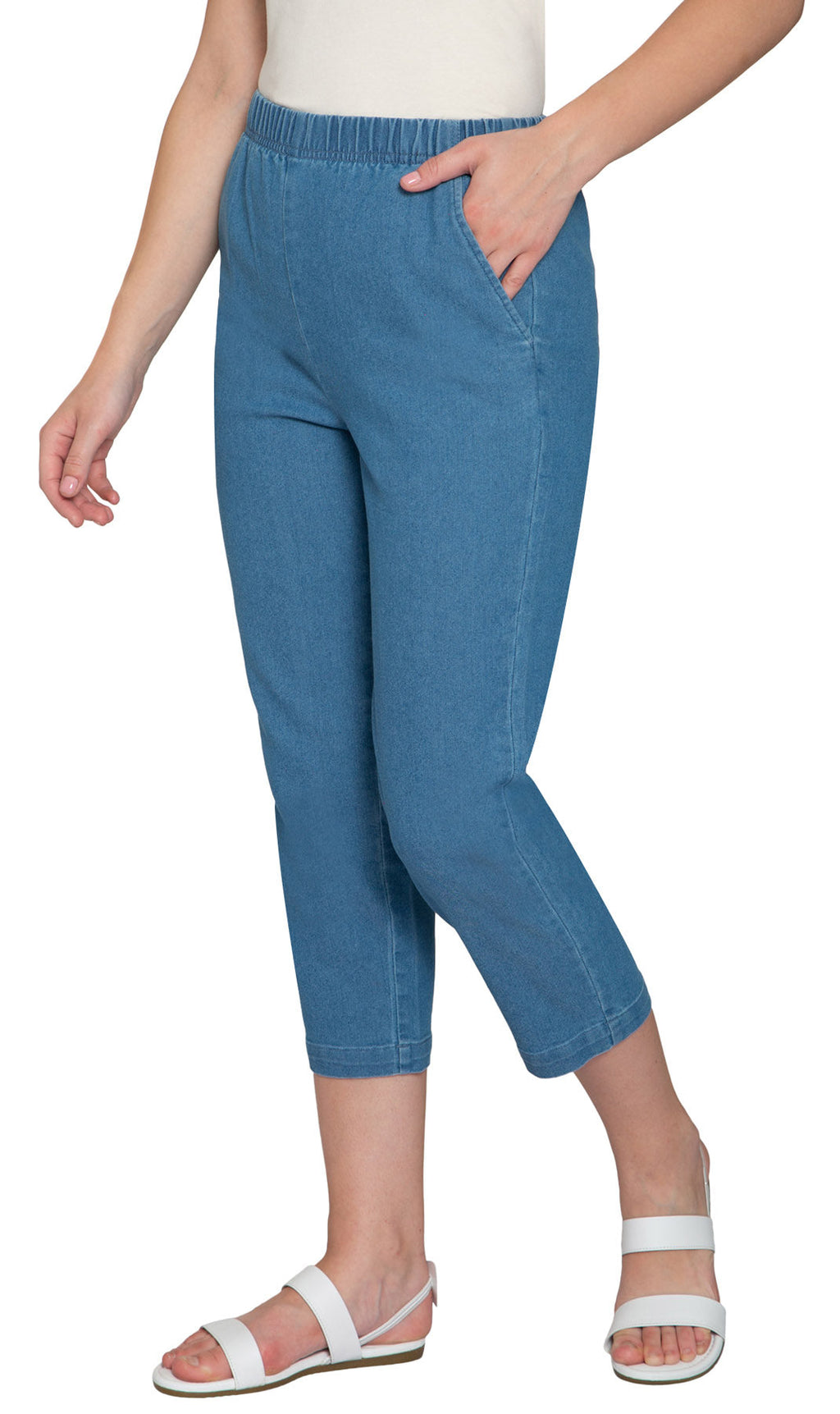 Women's Lightweight Stretch Denim Capri Pants – Comfortable Everyday Fit