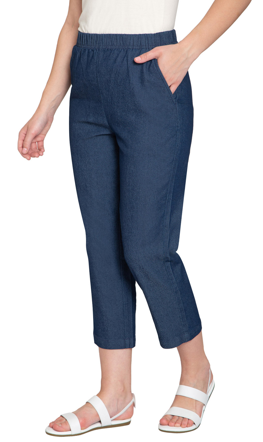 Women's Lightweight Stretch Denim Capri Pants – Comfortable Everyday Fit