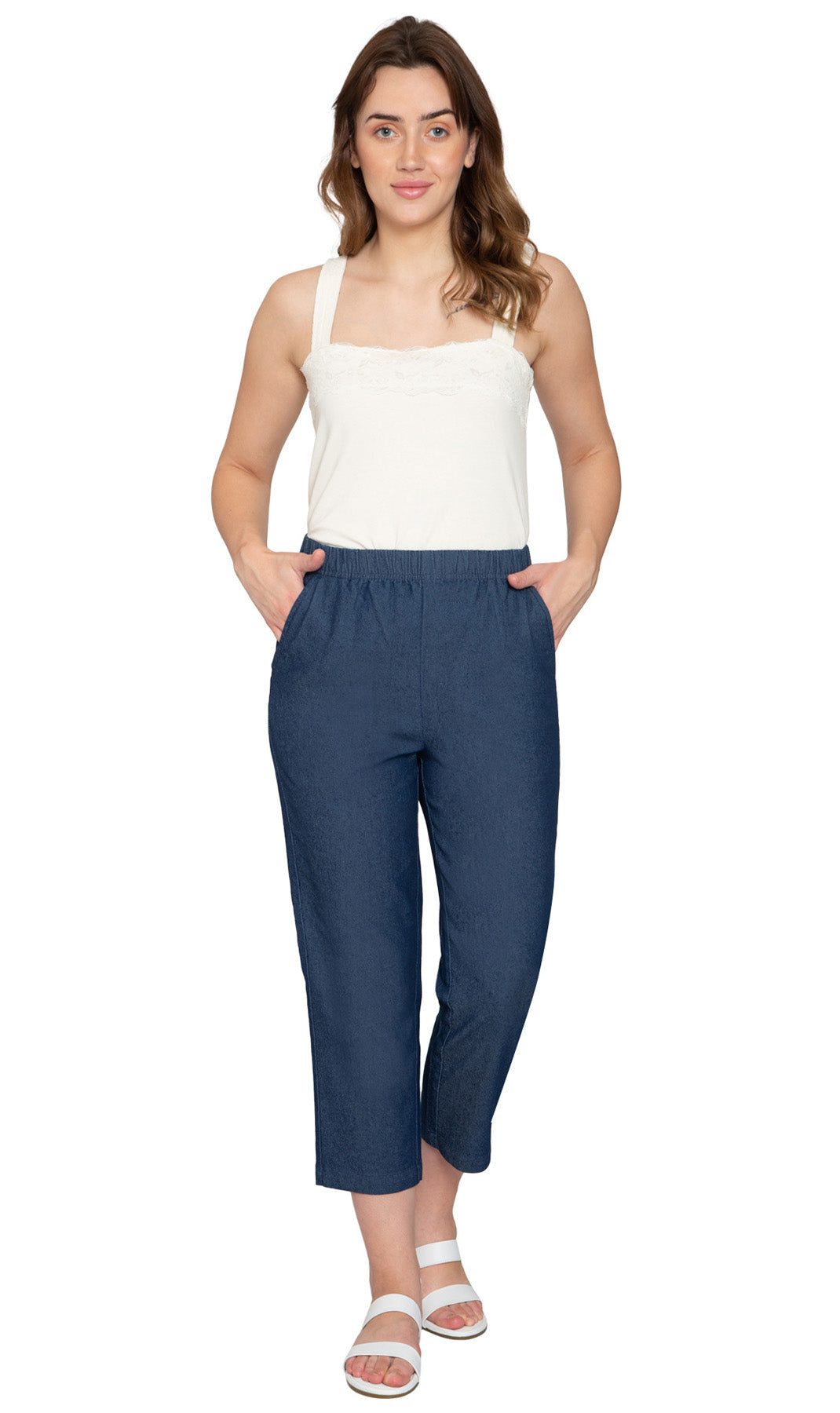 Women's Lightweight Stretch Denim Capri Pants – Comfortable Everyday Fit