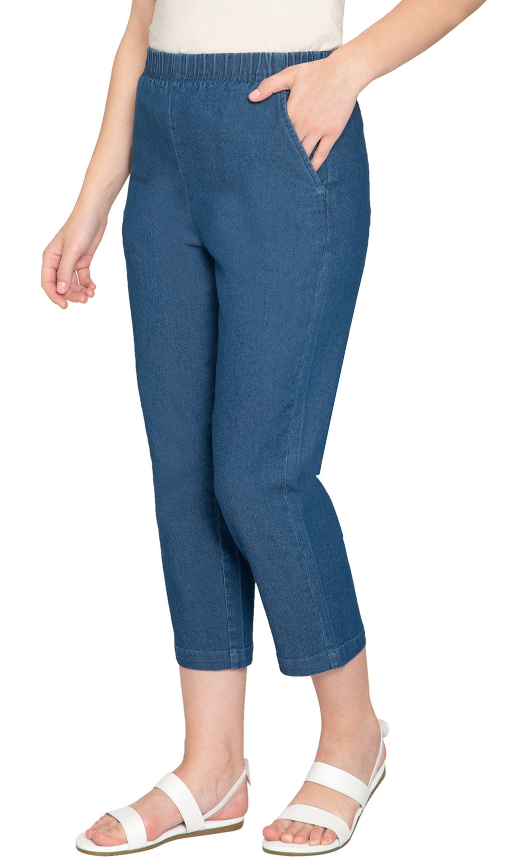 Women's Lightweight Stretch Denim Capri Pants – Comfortable Everyday Fit